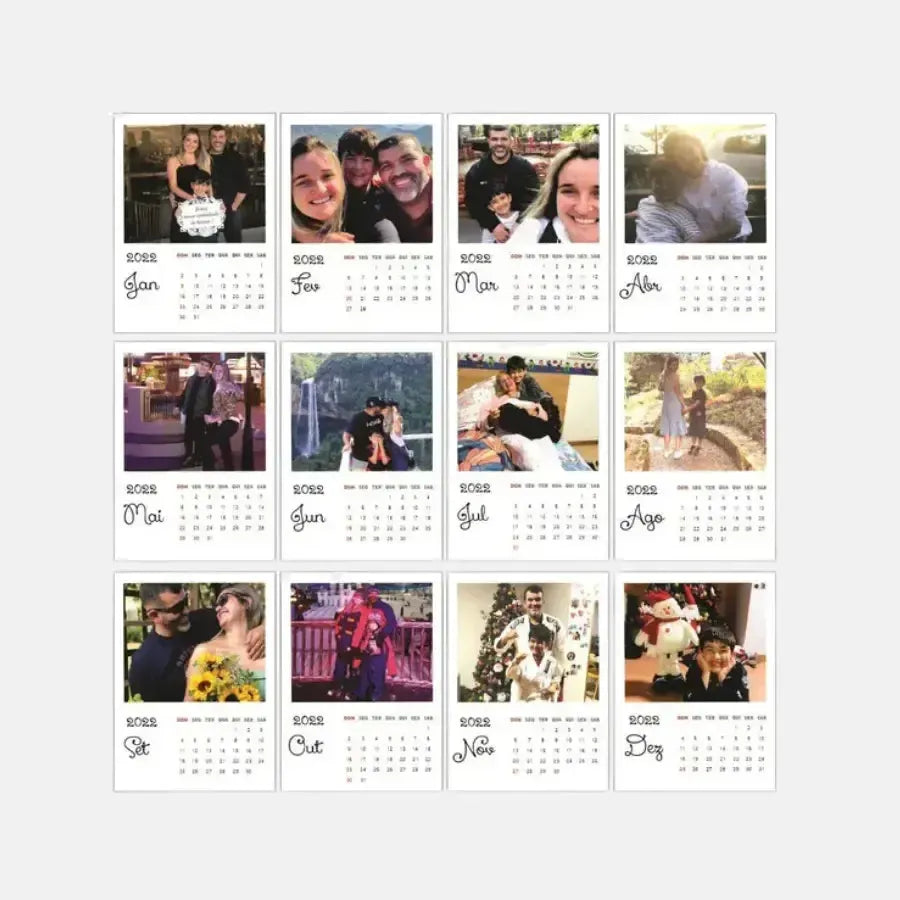 Calendário Polaroid-Grudado em Você-Personalizados