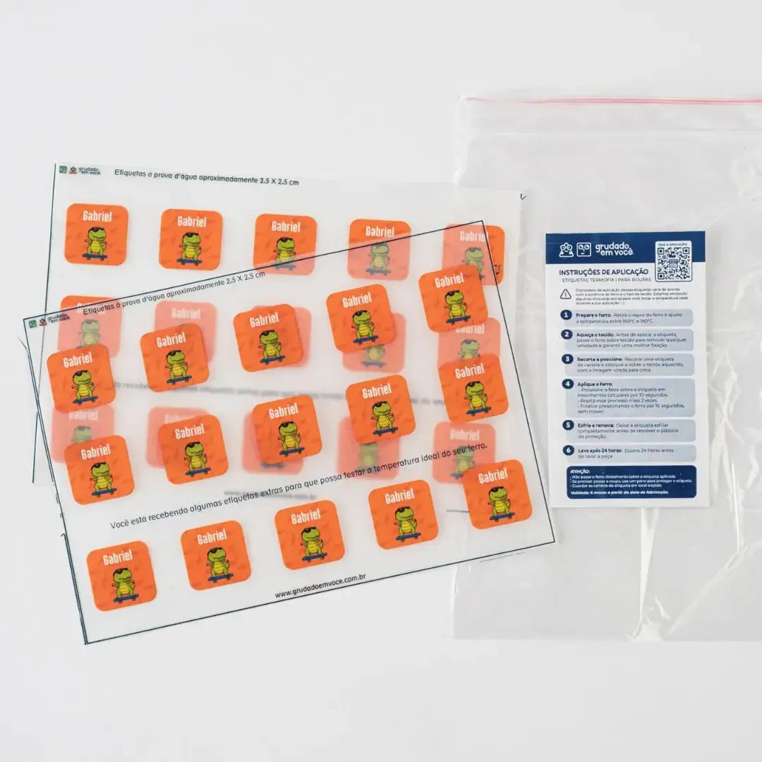 Termocolante Quadrada-Grudado em Você-Personalizados